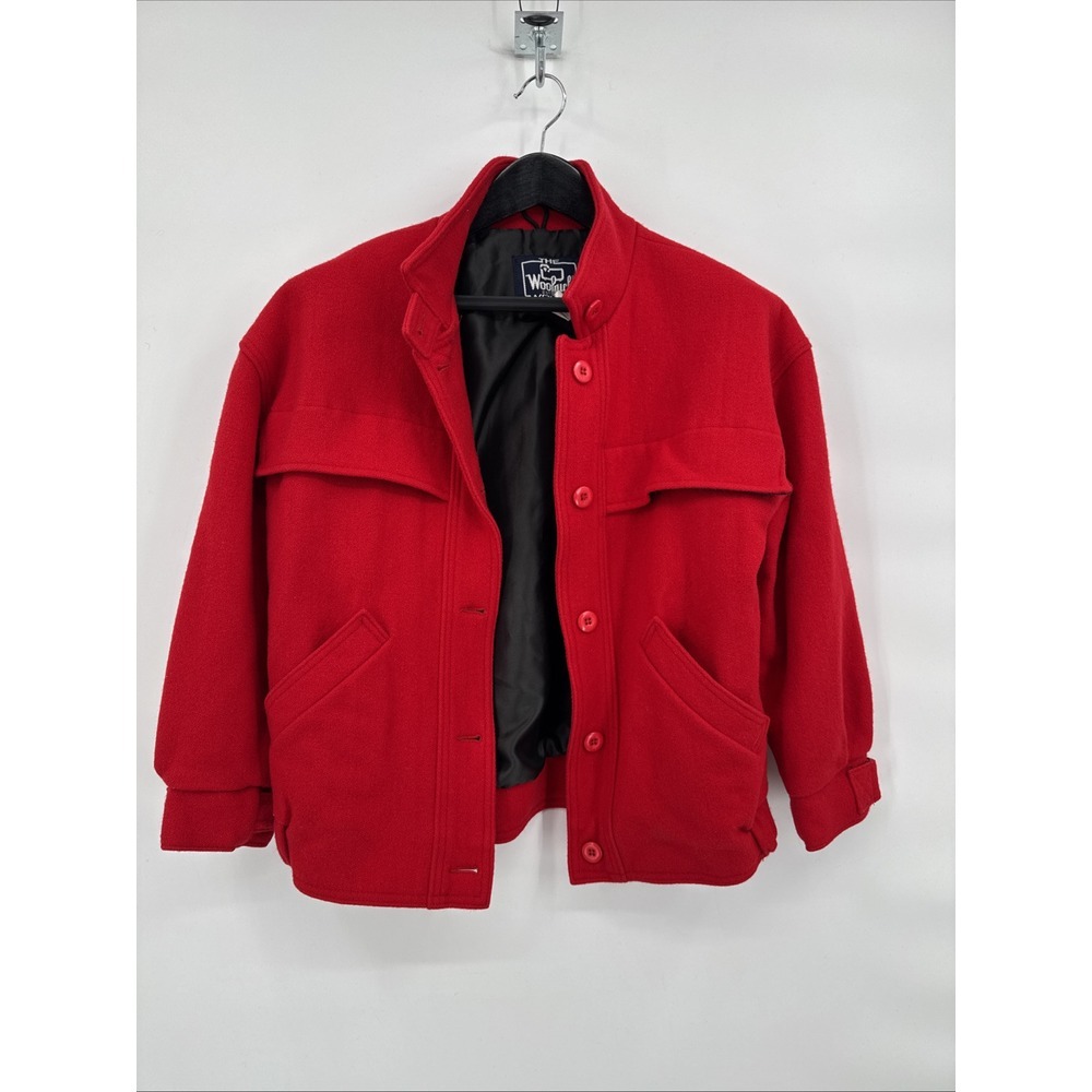 The WOOLRICH Woman Pure Wool Jacket Coat Made‎ USA Red Small EVC Lined 80s - Picture 3 of 15